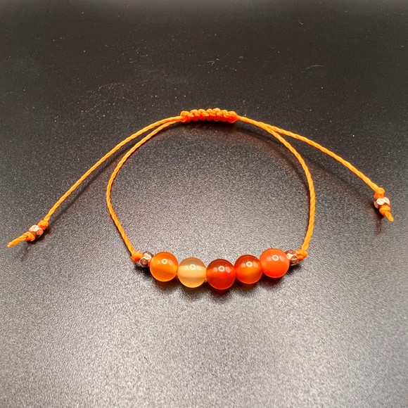 KC Gems Co. Natural Carnelian Slide Bracelet - July Birthstone - Picture 3 of 5